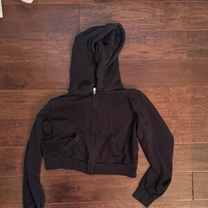 Hollister Black Cropped Hoodie women’s medium